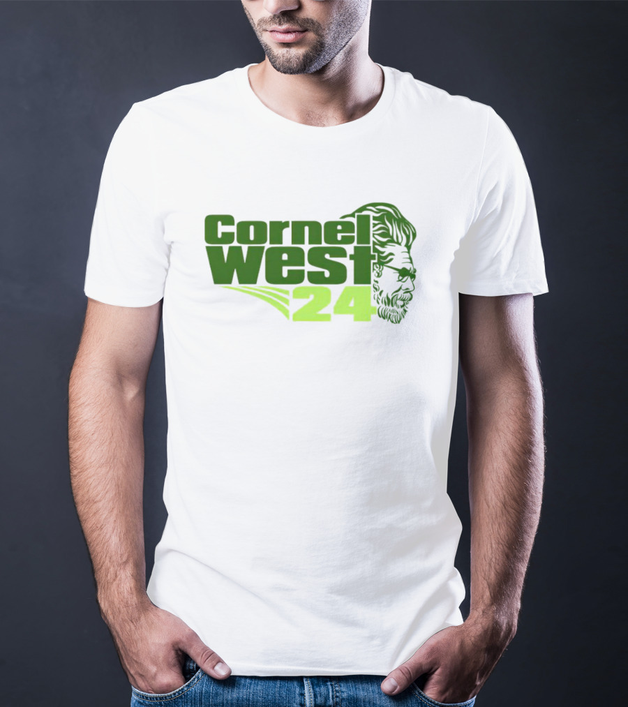 Cornel West 24 Bust Portrait In Green T-Shirt