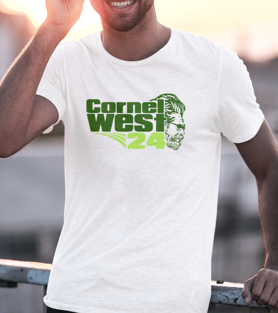 Cornel West 24 Bust Portrait In Green T-Shirt