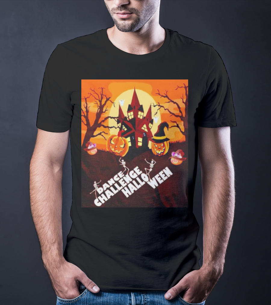 Dance Challenge Halloween Pumpkin Haunted House Spooky Night T-Shirt