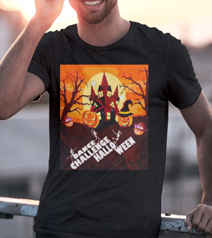 Dance Challenge Halloween Pumpkin Haunted House Spooky Night T-Shirt