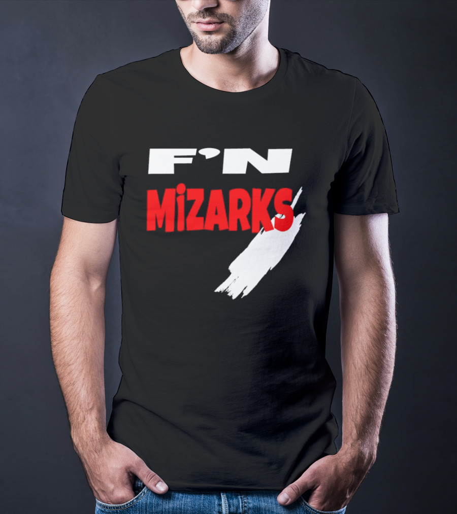 F'N Mizarks Bold Red And White Text With Brushstroke T-Shirt