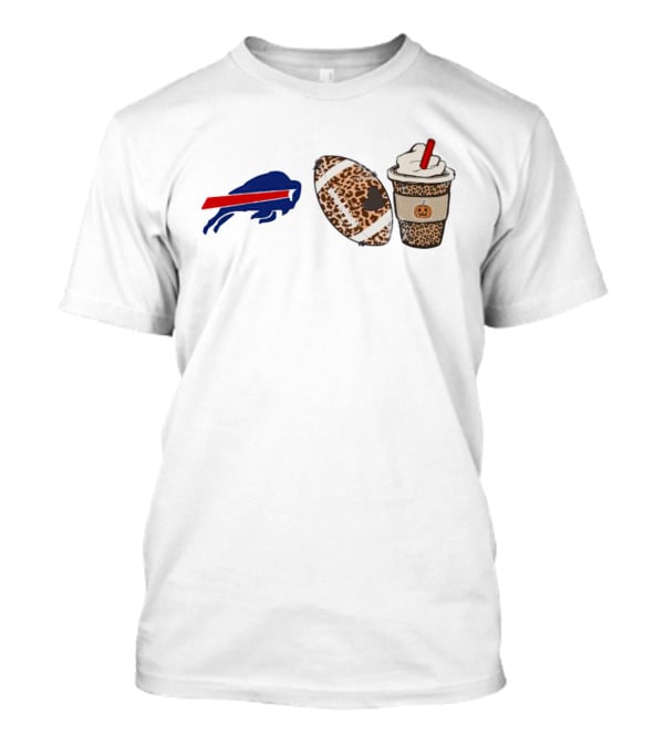 Buffalo Bills Fall Leopard Football Pumpkin Spice Coffee T-Shirt