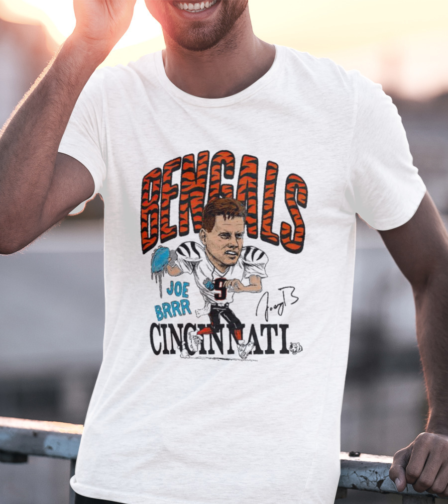 Bengals Joe Burrow Caricature Joe Brrr Cincinnati T-Shirt