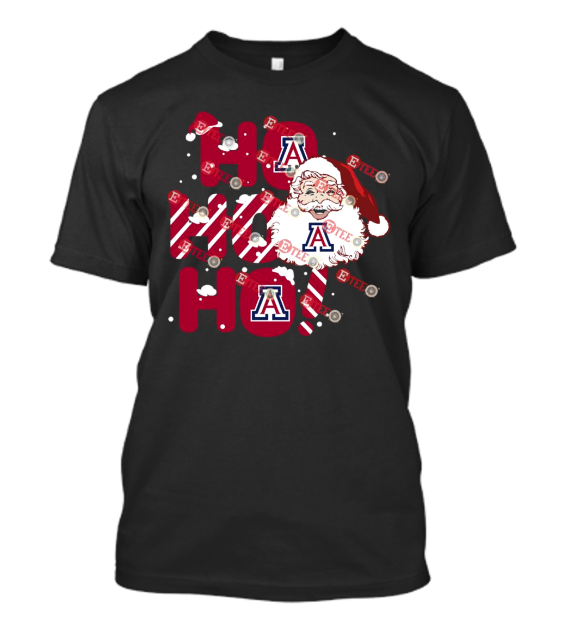 Arizona Wildcats Santa Claus Ho Ho Ho Christmas Holiday Spirit T-Shirt