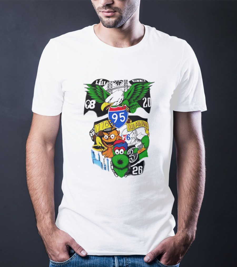 Dunphy 215 Tattoo Philadelphia 1776 Eagle Mascot 95 T-Shirt