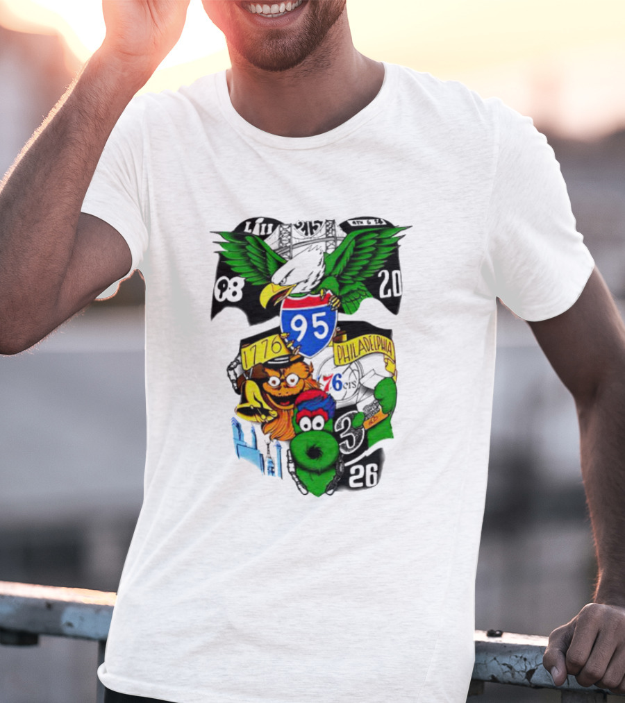 Dunphy 215 Tattoo Philadelphia 1776 Eagle Mascot 95 T-Shirt