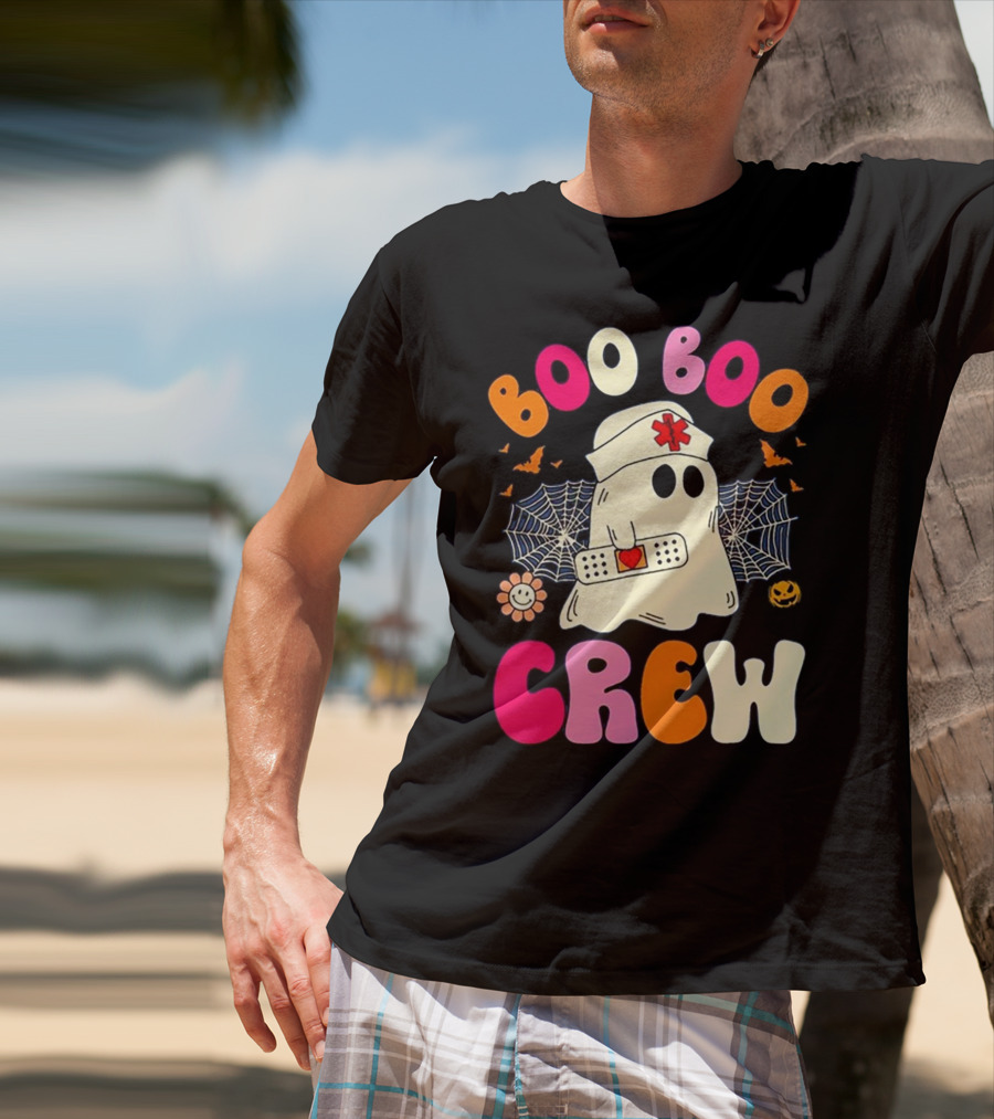 Groovy Boo Boo Crew Funny Nurse Ghost Halloween T-Shirt