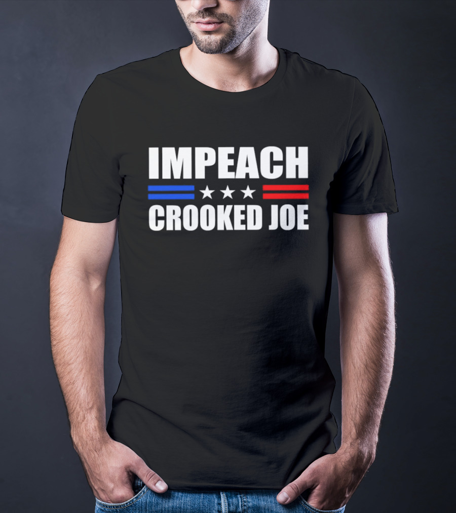 IMPEACH CROOKED JOE Stars Red And Blue Bars Political T-Shirt