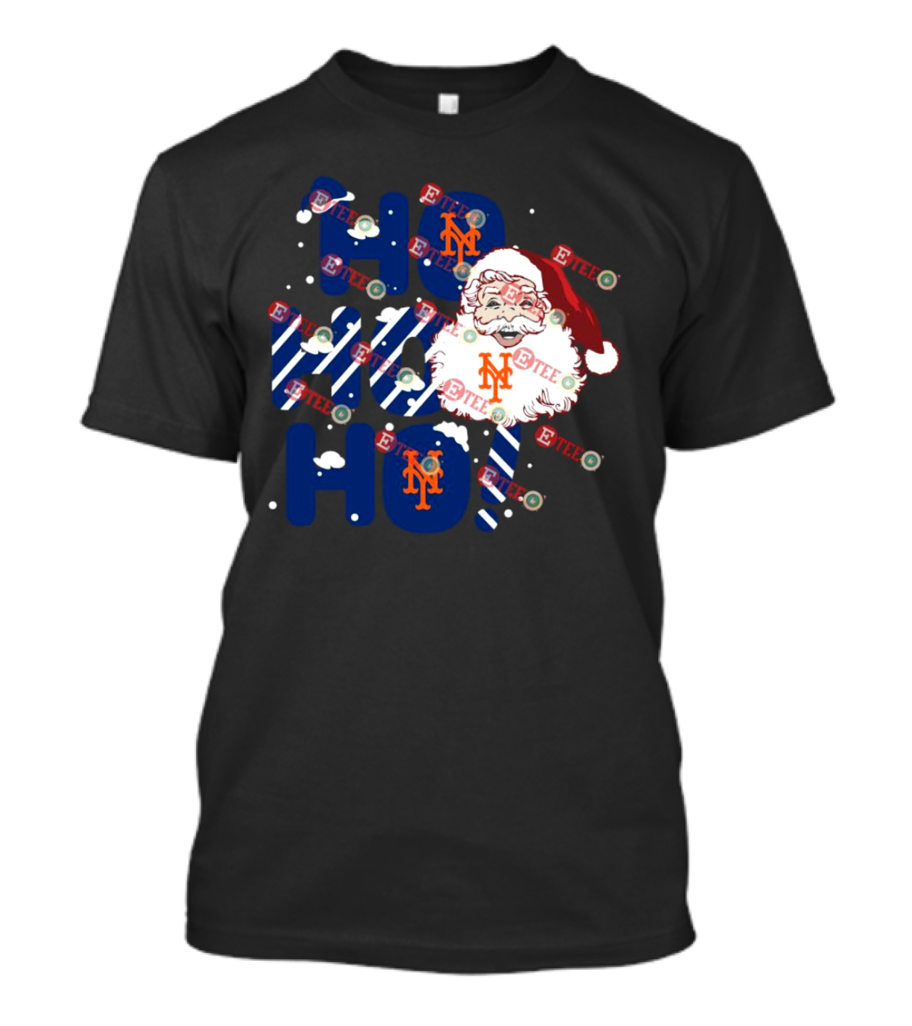 New York Mets Santa Claus Ho Ho Ho Christmas Festive T-Shirt
