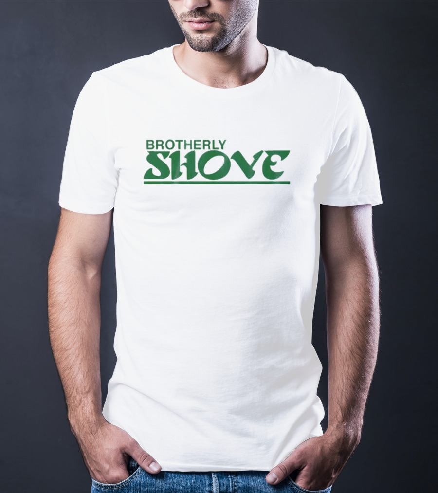 Philadelphia Football Brotherly Shove Green Text T-Shirt