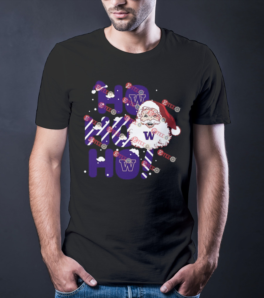 Washington Huskies Ho Ho Ho Santa Claus Christmas T-Shirt