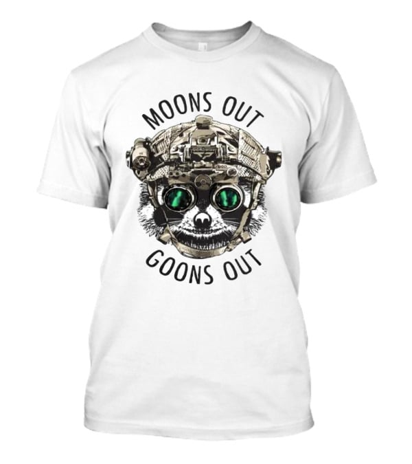 Moons Out Goons Out Raccoon With Tactical Gear T-Shirt