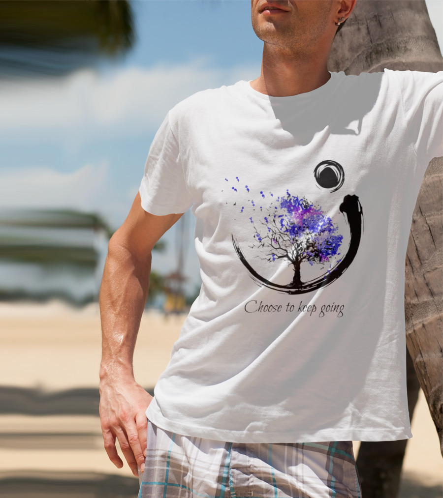 Choose To Keep Going Enso Tree With Splatter Art And Circle T-Shirt