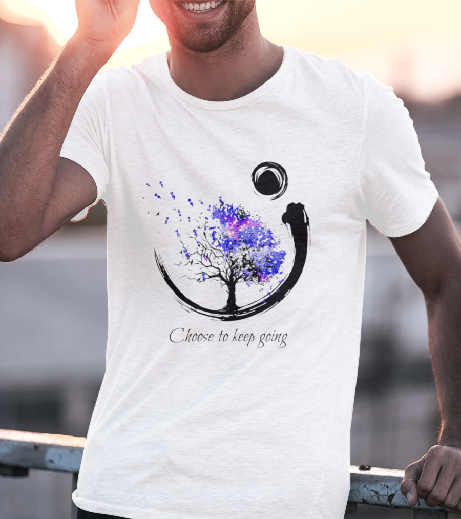 Choose To Keep Going Enso Tree With Splatter Art And Circle T-Shirt