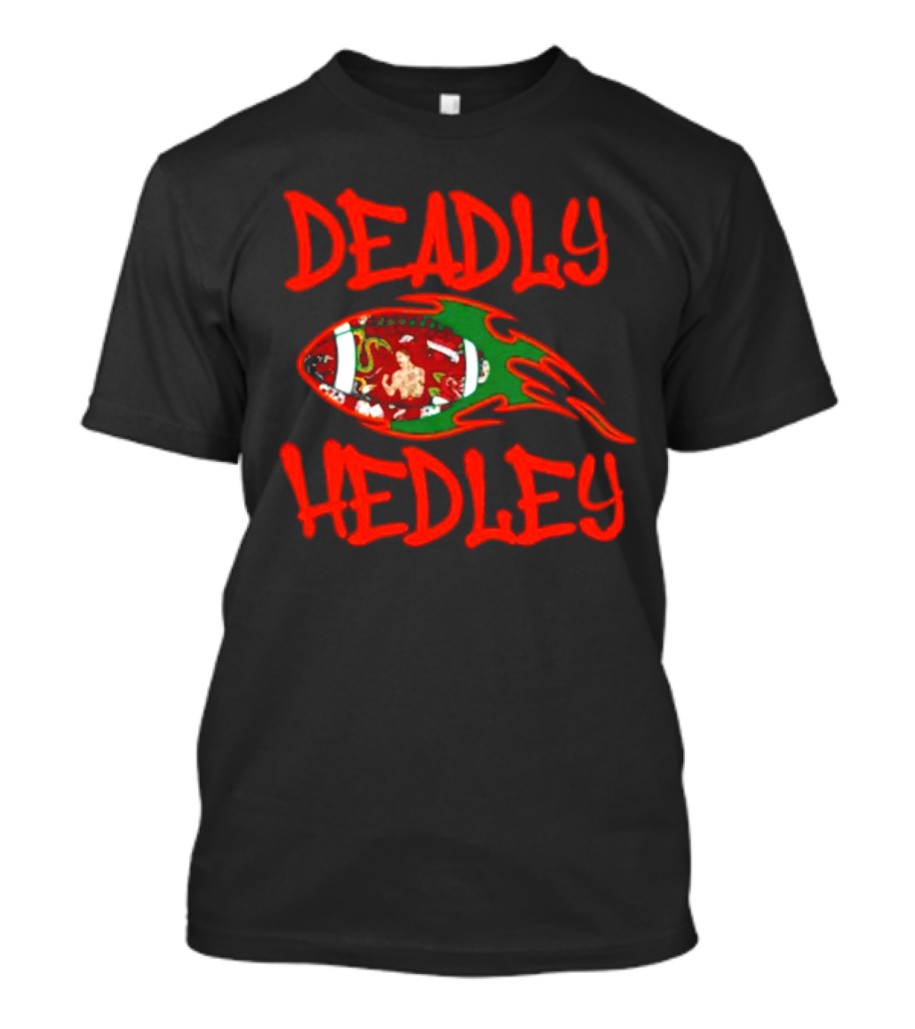 Deadly Hedley Flaming Football T-Shirt