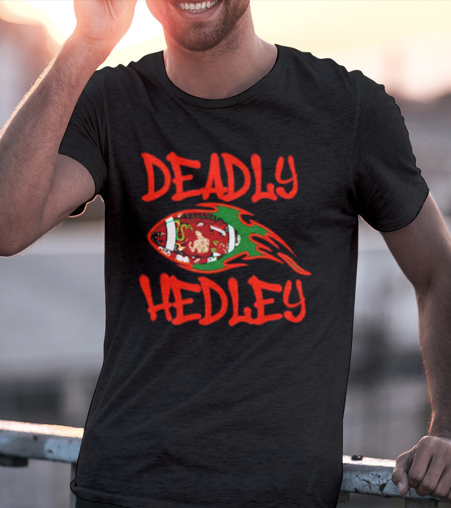 Deadly Hedley Flaming Football T-Shirt