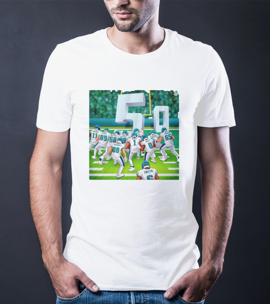 5-0 Brotherly Shove Undefeated Philadelphia Eagles Team Formation T-Shirt