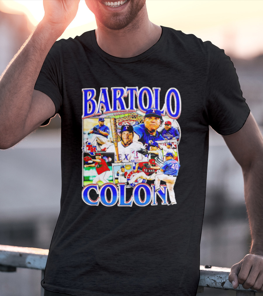 BARTOLO COLÓN Texas Rangers Pitching Action Collage T-Shirt