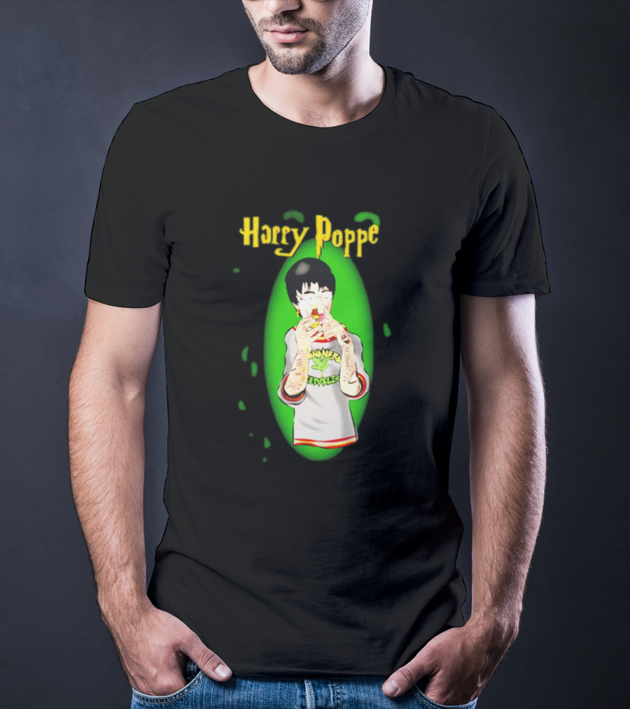 Harry Poppe Marijuana Dude With Tattoo Sleeves Smoking Weed T-Shirt