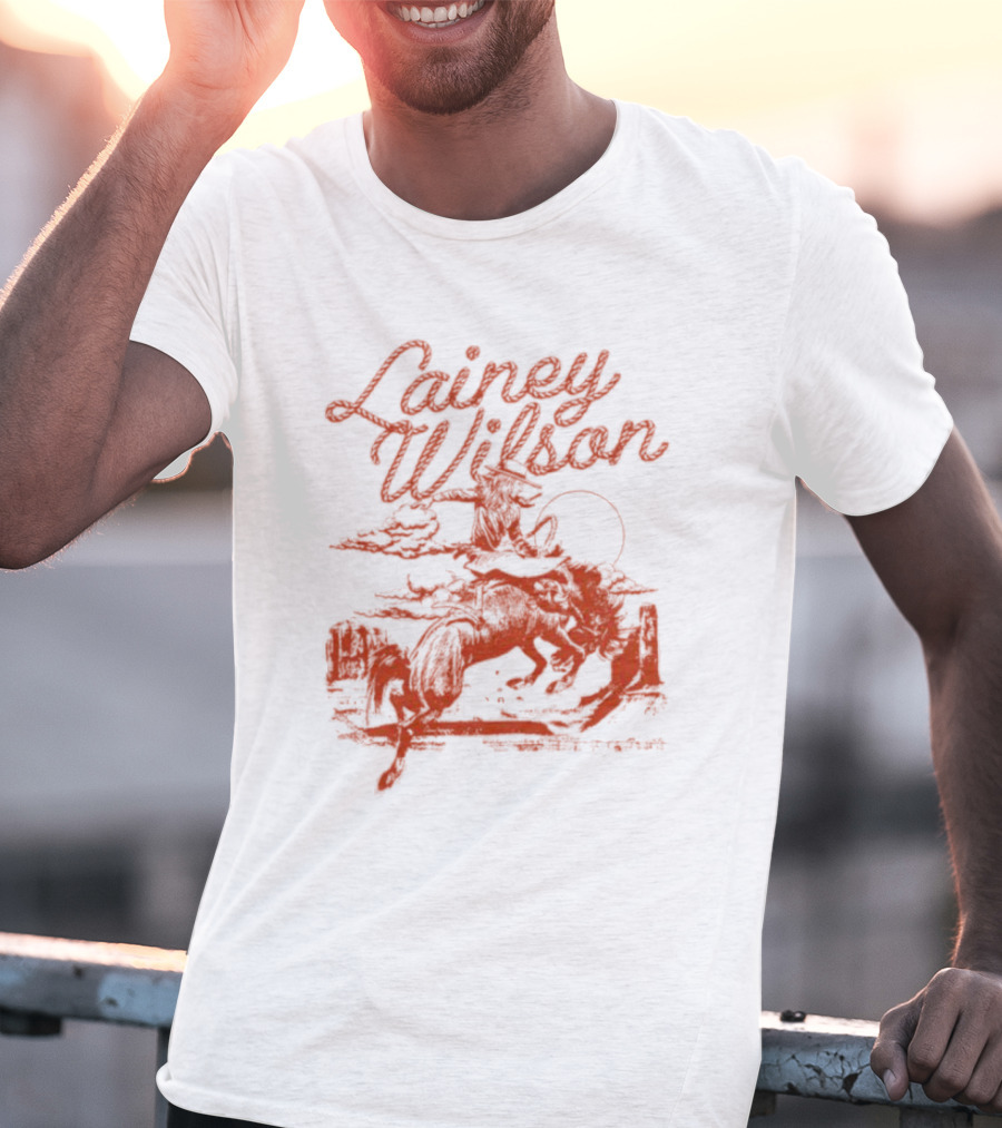 Lainey Wilson Rodeo Western Horseback Riding Scene T-Shirt