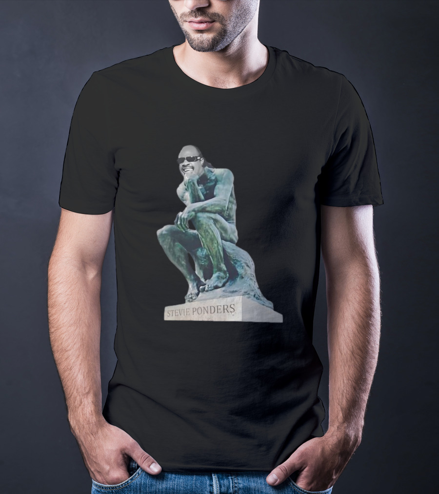 Stevie Ponders Roman Statue Stevie Wonder Pun T-Shirt