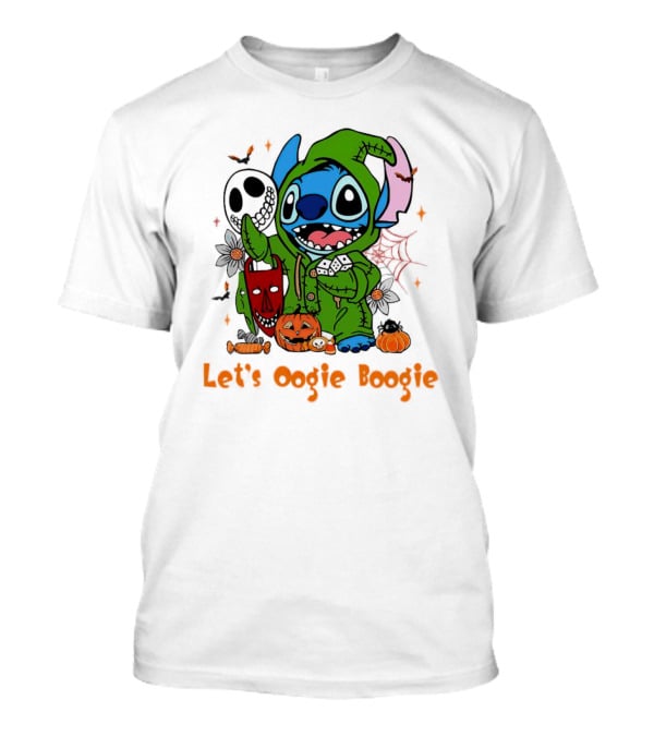 Stitch Let's Oogie Boogie Halloween Pumpkins And Masks T-Shirt