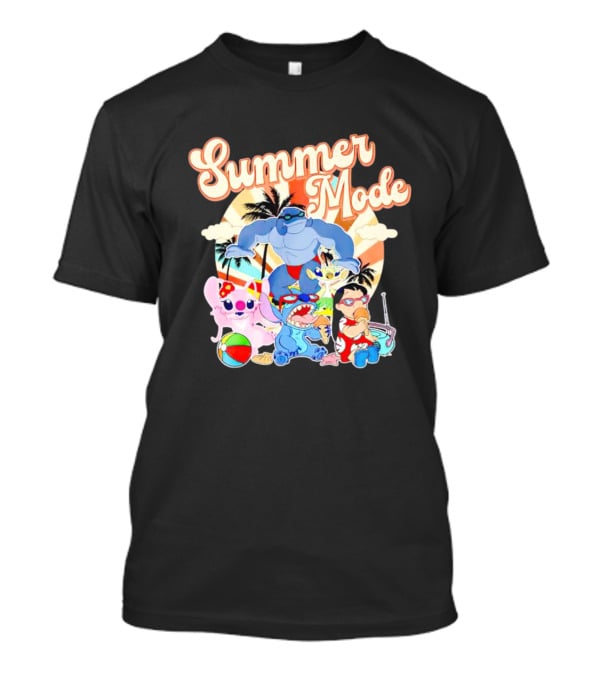 Summer Mode With Lilo And Stitch Characters Tropical Vibes T-Shirt