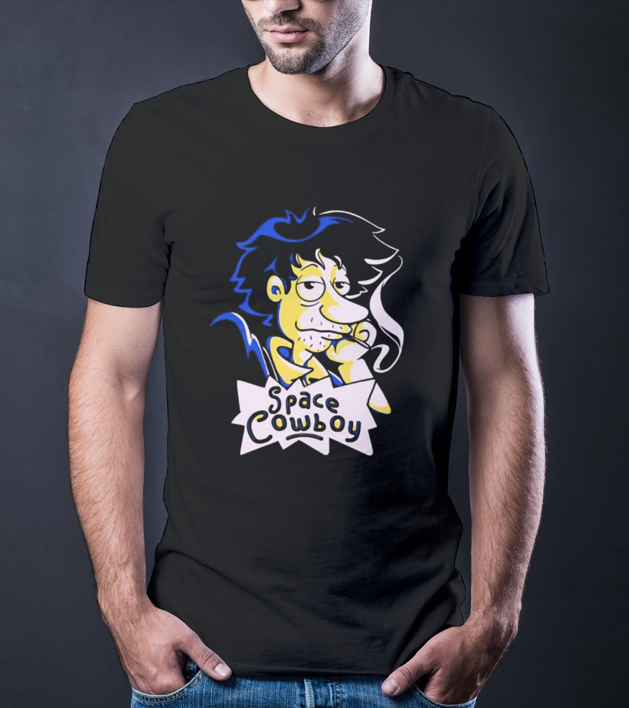 Space Cowboy Smoking Cartoon Character T-Shirt