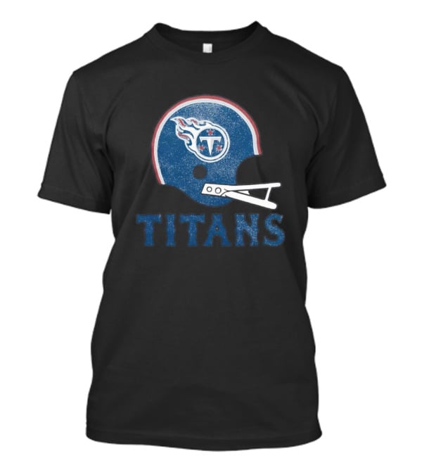 Tennessee Titans Helmet Logo Bold Titans Text T-Shirt