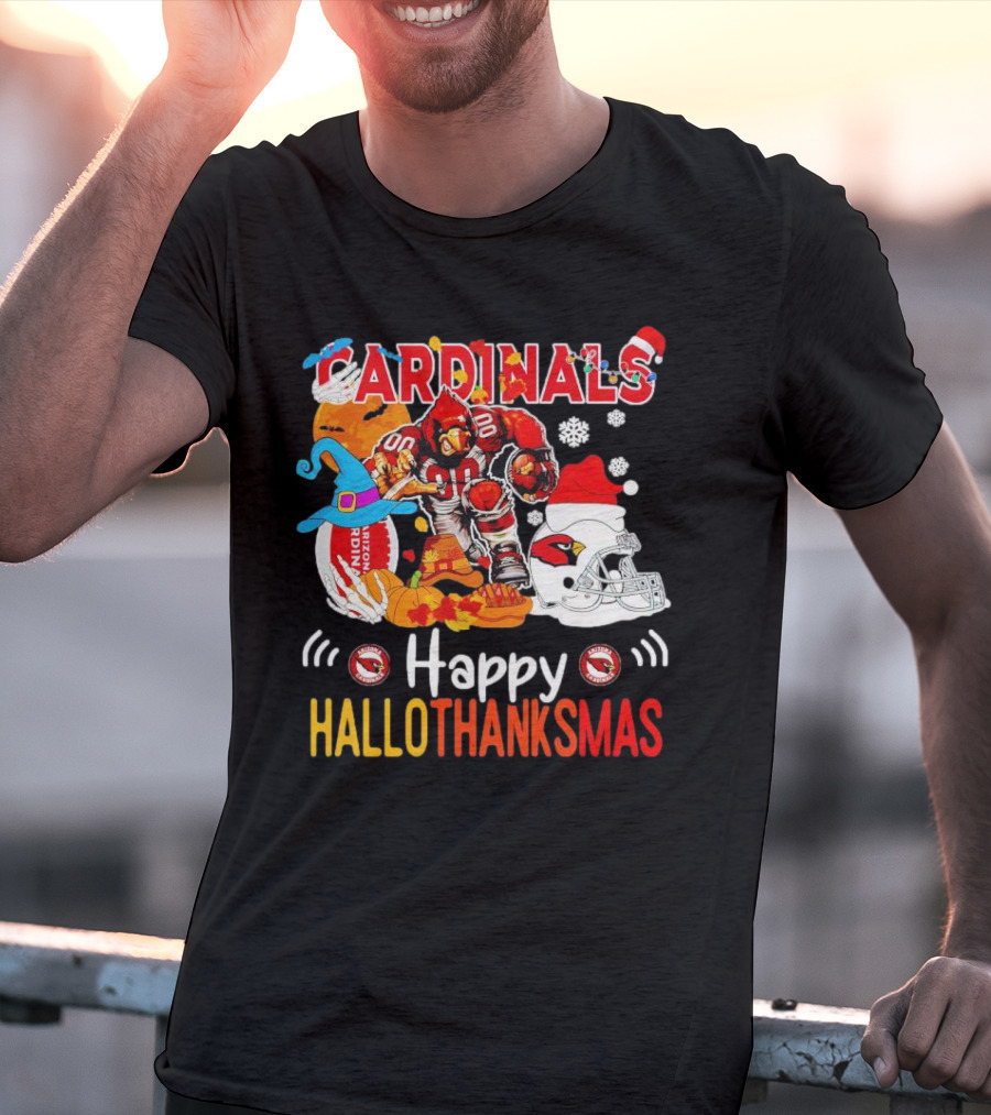 Cardinals Mascot 88 Happy Hallothanksmas Arizona T-Shirt