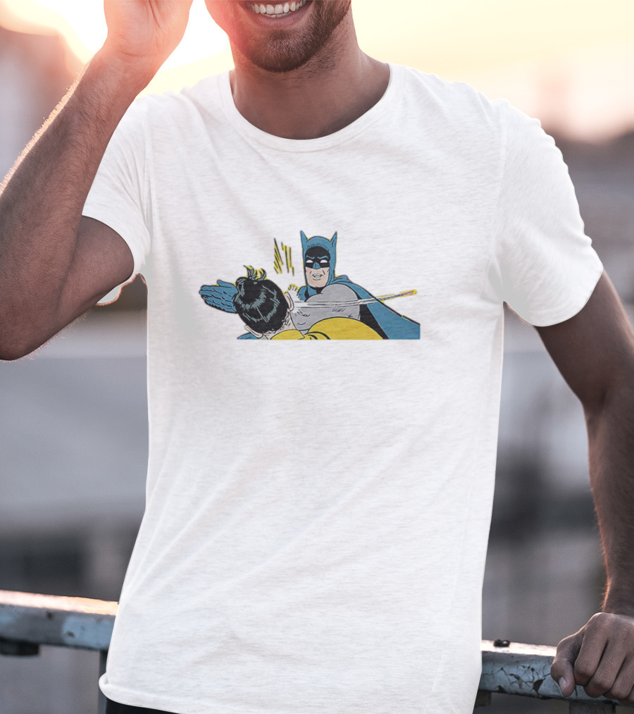 Batman Slapping Robin Comic Classic Meme Panel T-Shirt