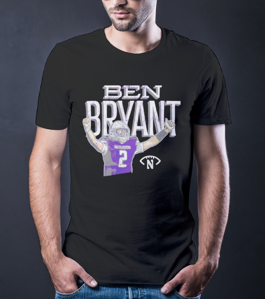 Ben Bryant Northwestern Football Player Number 2 Victory Pose T-Shirt