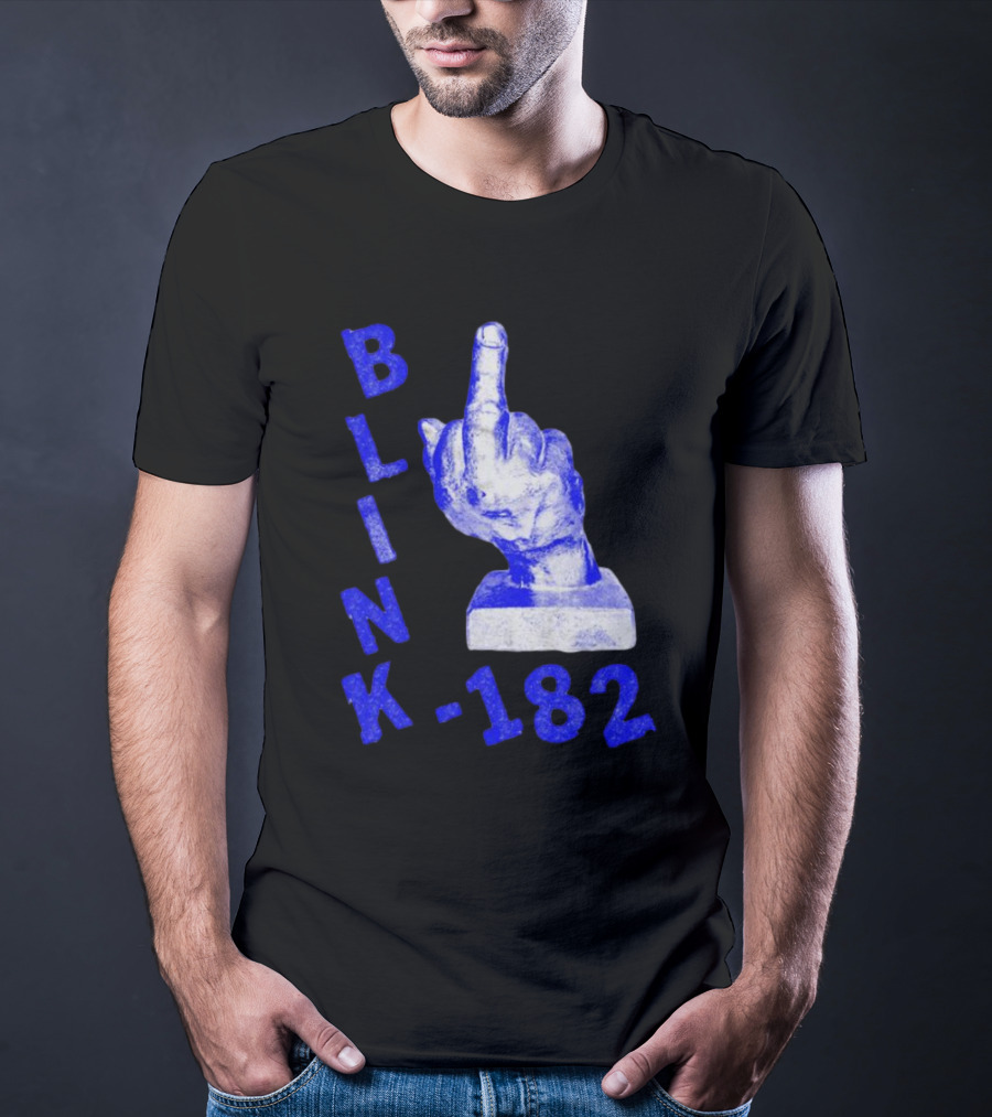 BLINK 182 Middle Finger Statue Gesture T-Shirt