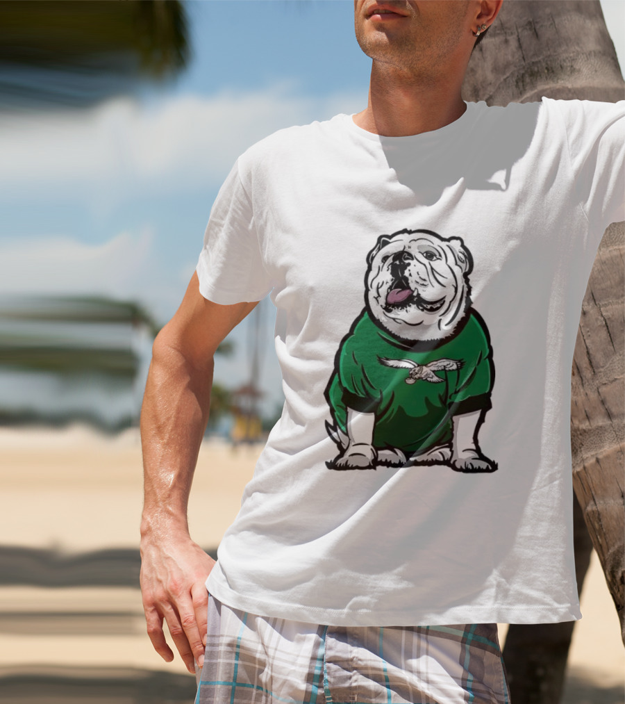 Dawg In Philadelphia Eagles Green Mascot Shirt With Bulldog And Eagle T-Shirt
