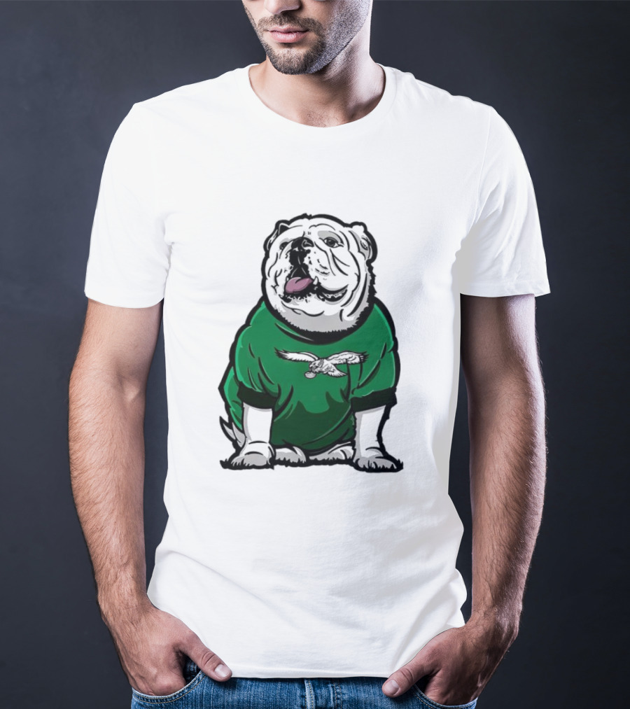 Dawg In Philadelphia Eagles Green Mascot Shirt With Bulldog And Eagle T-Shirt