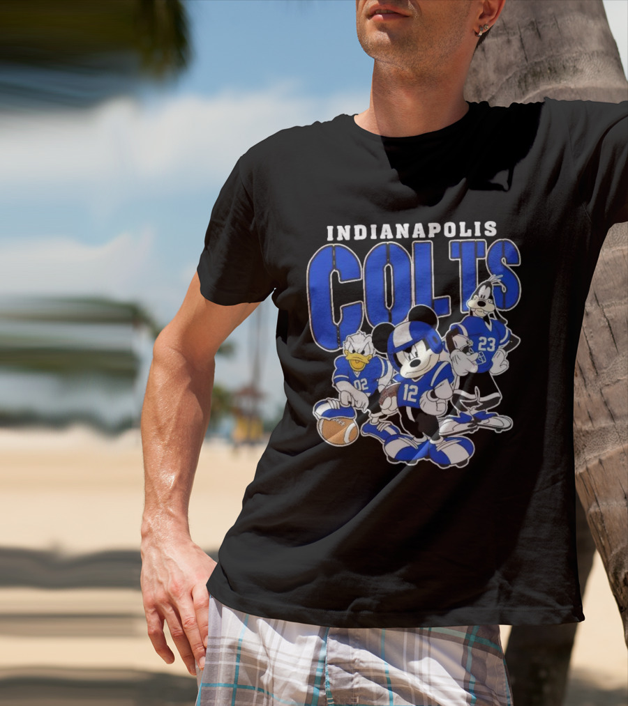 Indianapolis Colts Disney Mickey Donald Duck Goofy Football Team T-Shirt