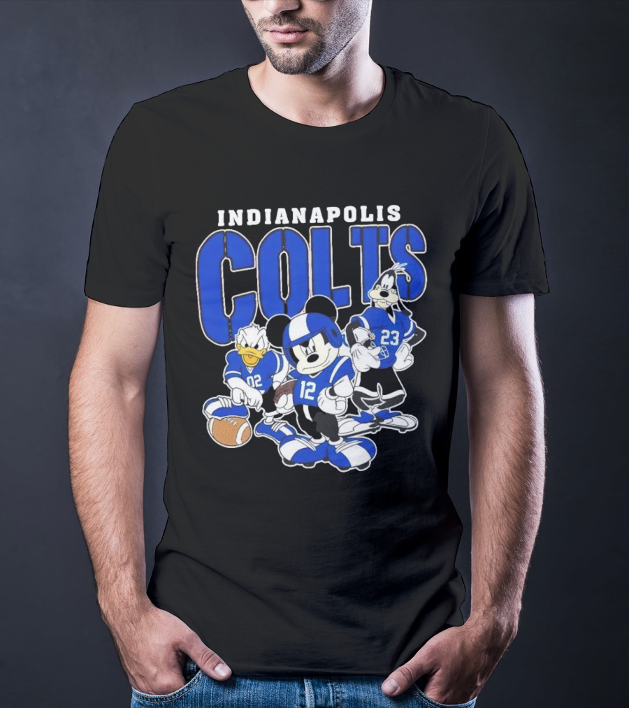 Indianapolis Colts Disney Mickey Donald Duck Goofy Football Team T-Shirt