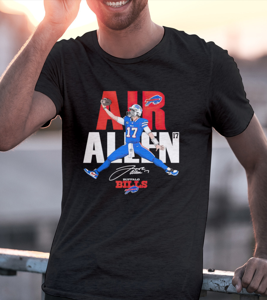 Josh Allen Air Buffalo Bills 17 Signature Football T-Shirt