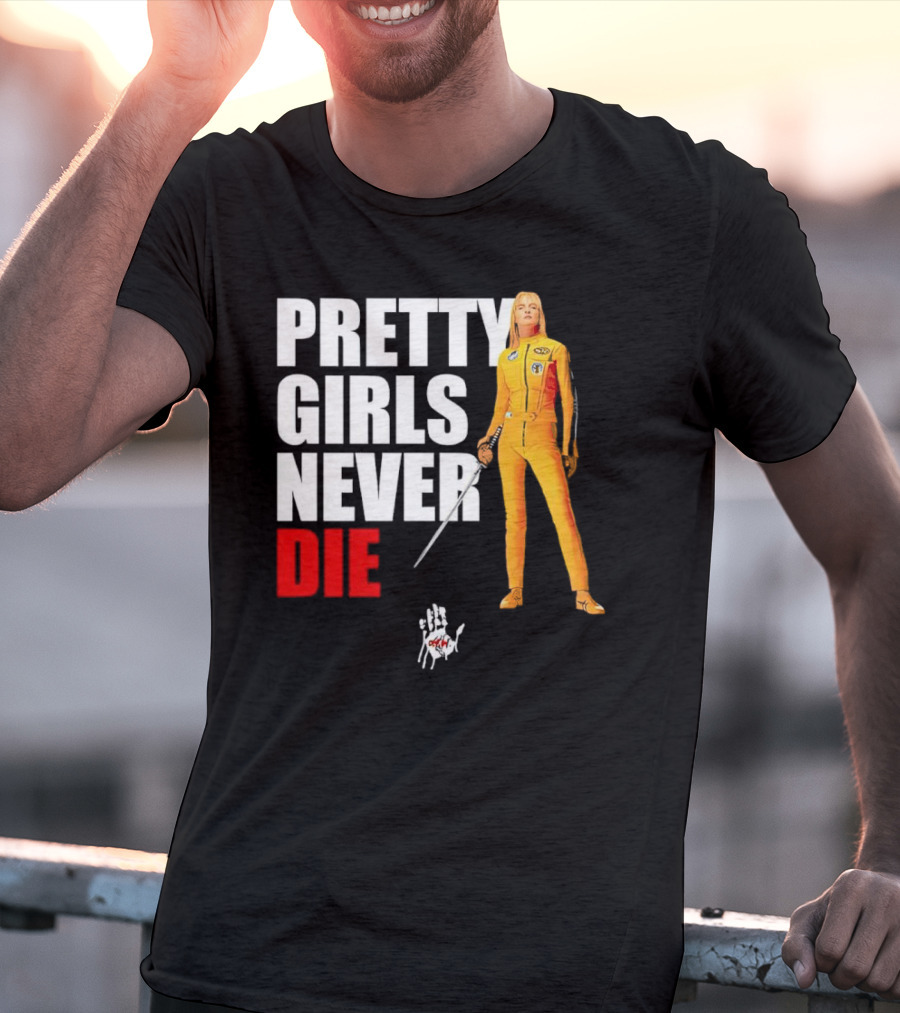 Pretty Girls Never Die Uma Yellow Jumpsuit Sword T-Shirt