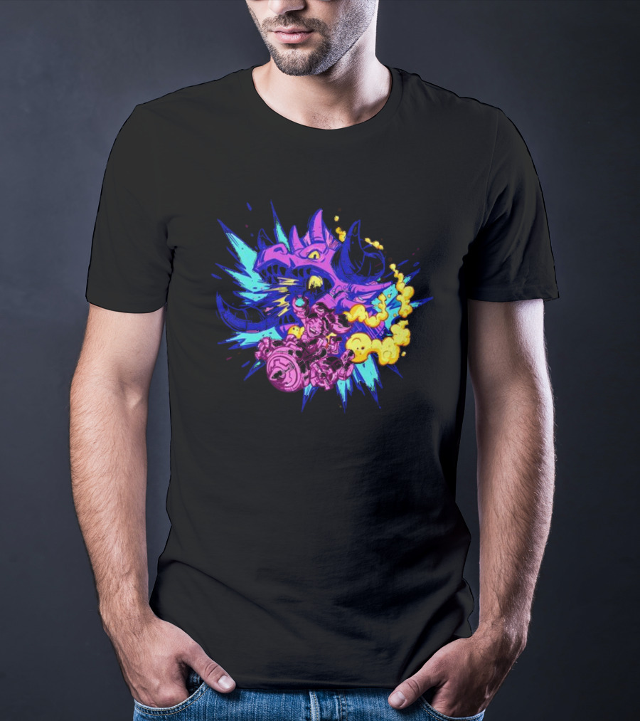 Blizzard Gear Warcraft Rumble Vibrant Dragon Mech Battle Explosion T-Shirt
