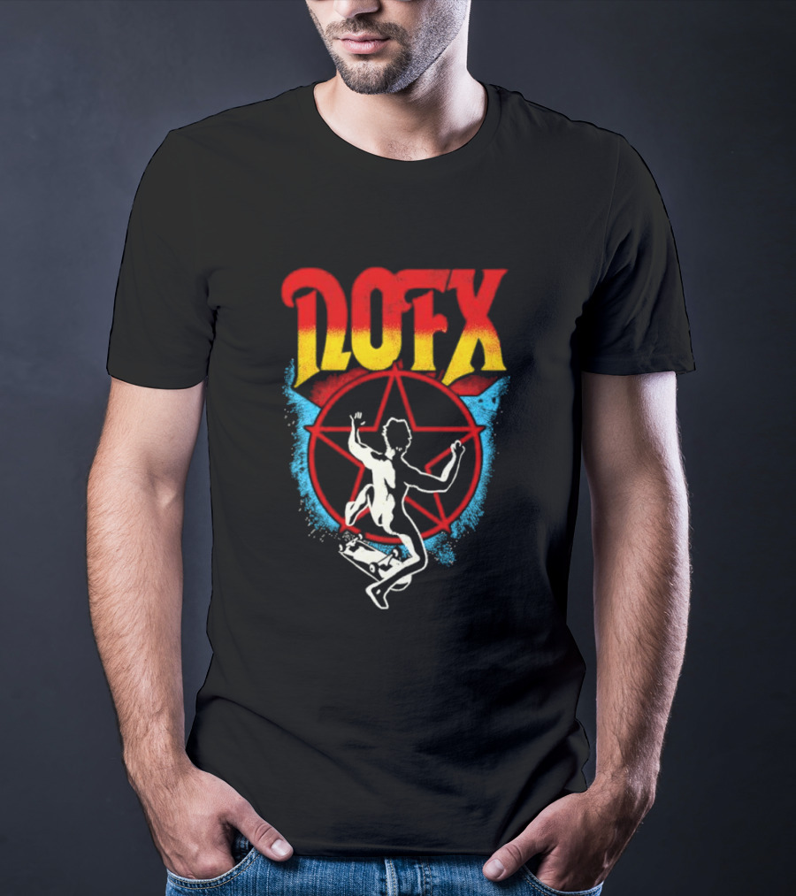 NOFX Skateboarding Pentagram Kickflip T-Shirt