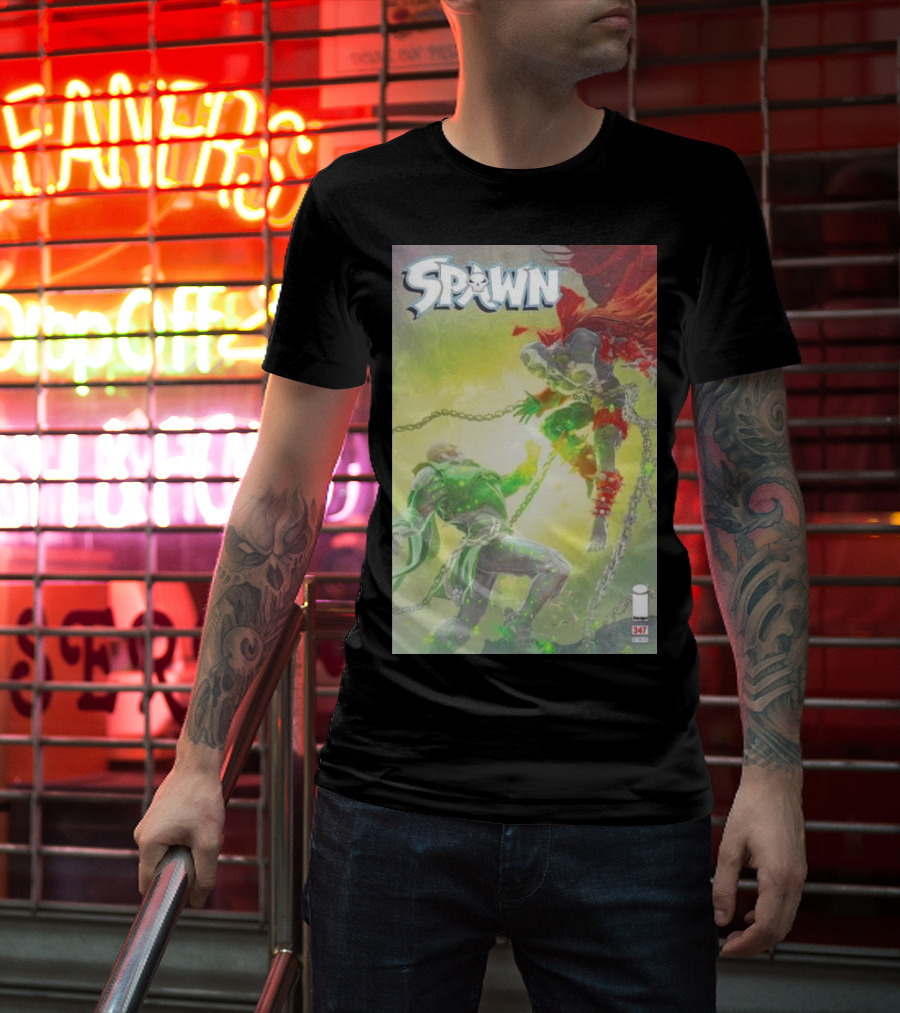 Spawn 347 Comic Cover Dark Hero Battle Chains T-Shirt
