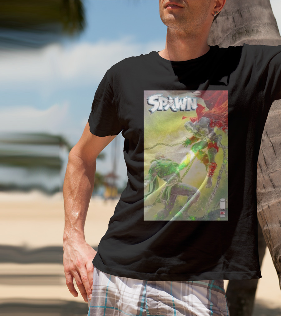 Spawn 347 Comic Cover Dark Hero Battle Chains T-Shirt