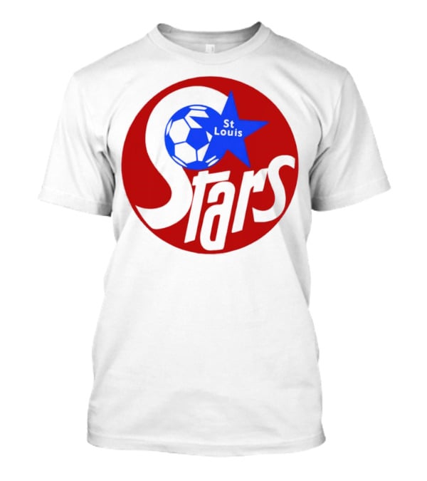 St Louis Stars Soccer 1977 NASL Classic Logo With Soccer Ball And Blue Star T-Shirt
