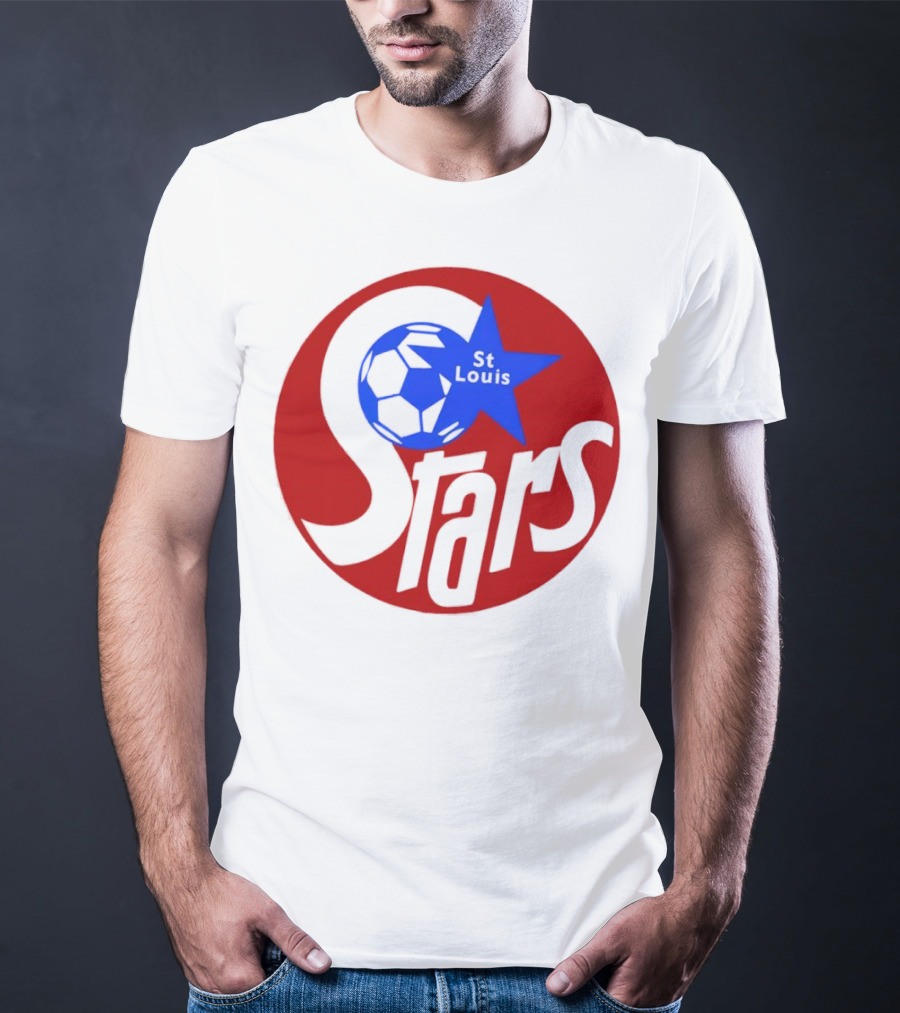 St Louis Stars Soccer 1977 NASL Classic Logo With Soccer Ball And Blue Star T-Shirt