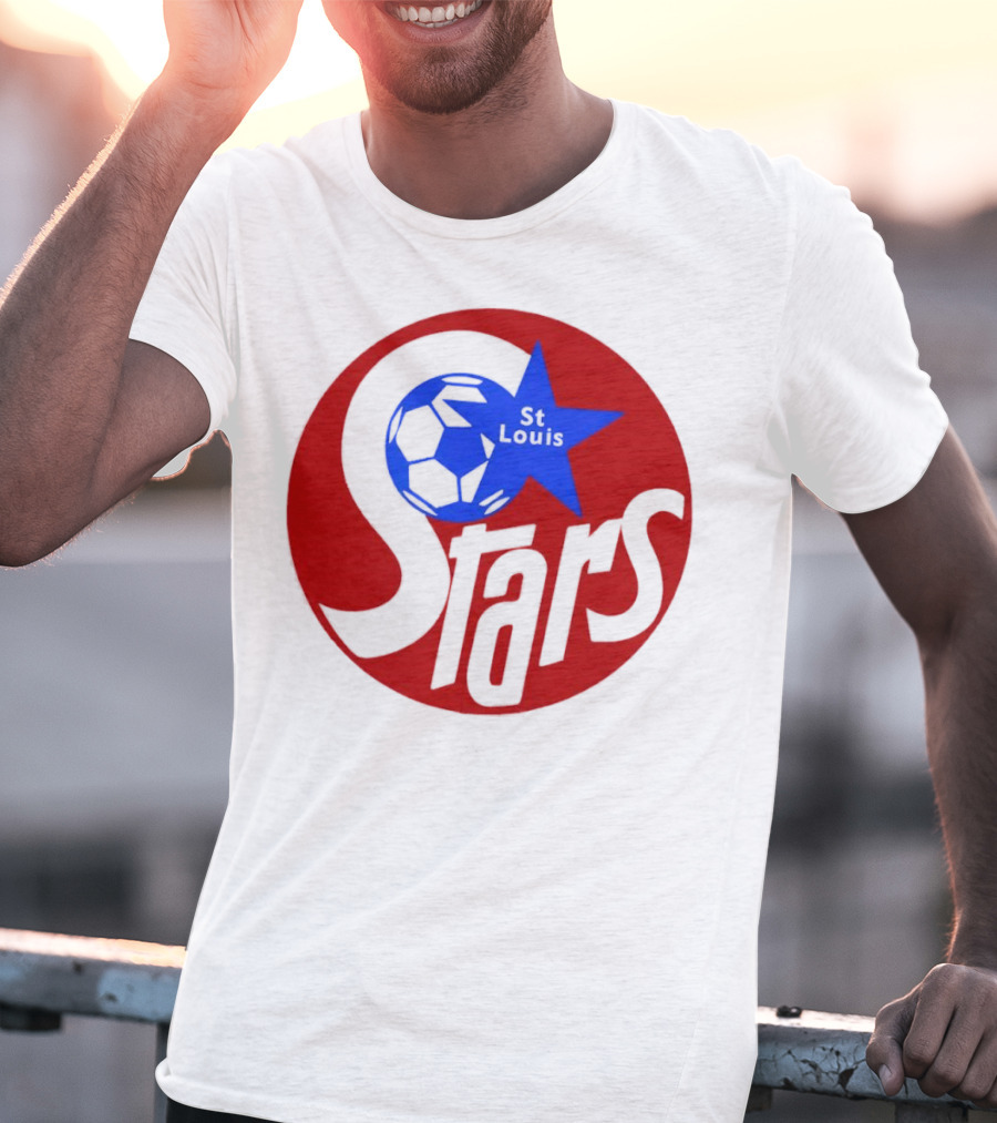 St Louis Stars Soccer 1977 NASL Classic Logo With Soccer Ball And Blue Star T-Shirt