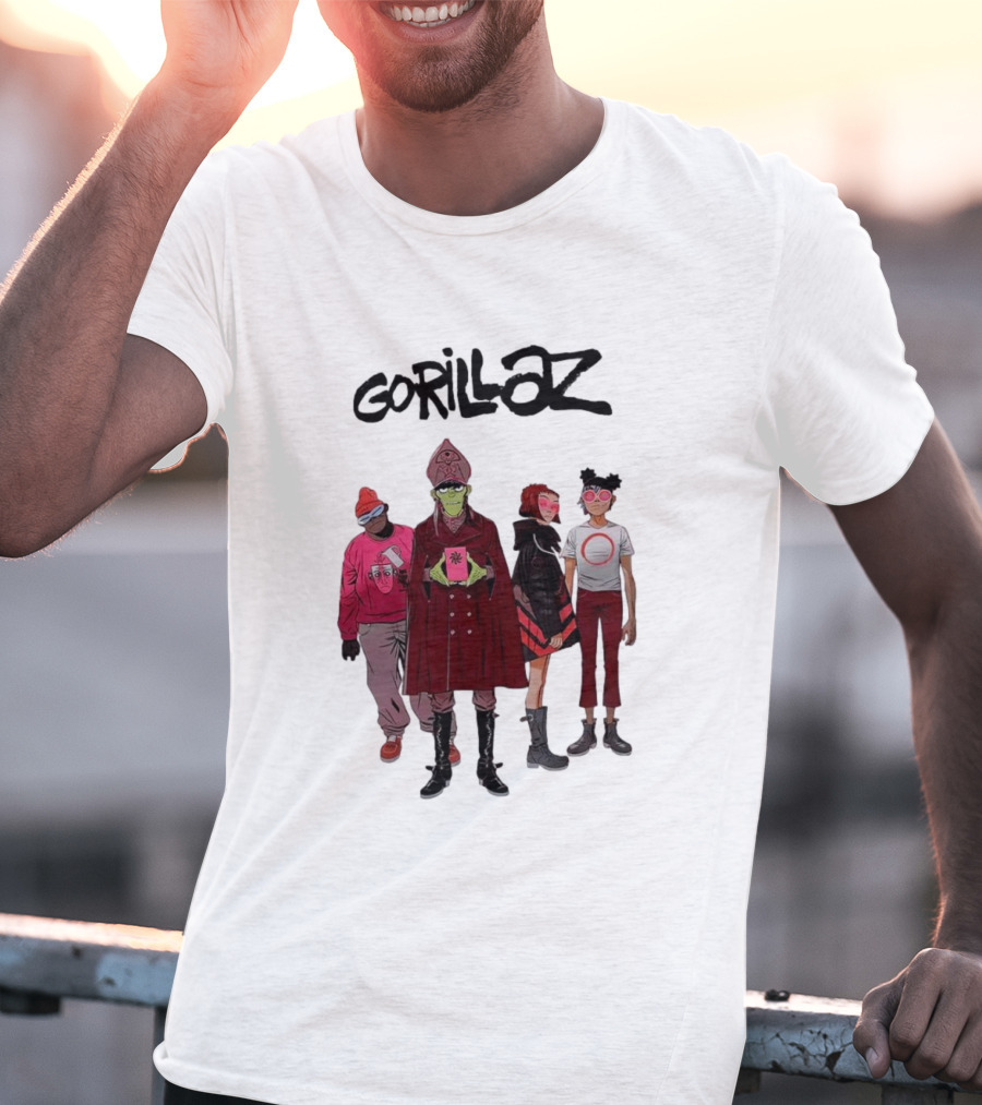 Gorillaz Cracker Island Animated Band Characters T-Shirt