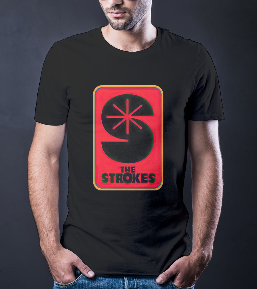The Strokes Retro Logo Red Black Starburst T-Shirt