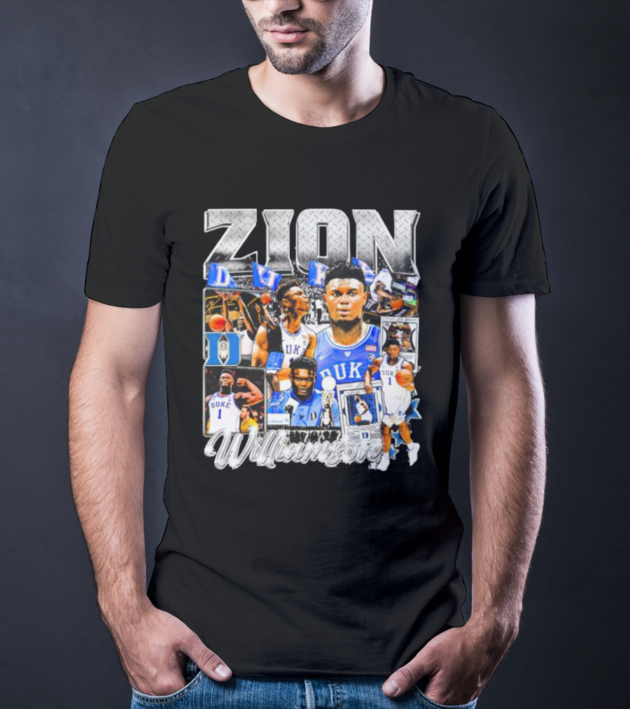 Zion Williamson Duke Blue Devils Collage Basketball Highlights T-Shirt