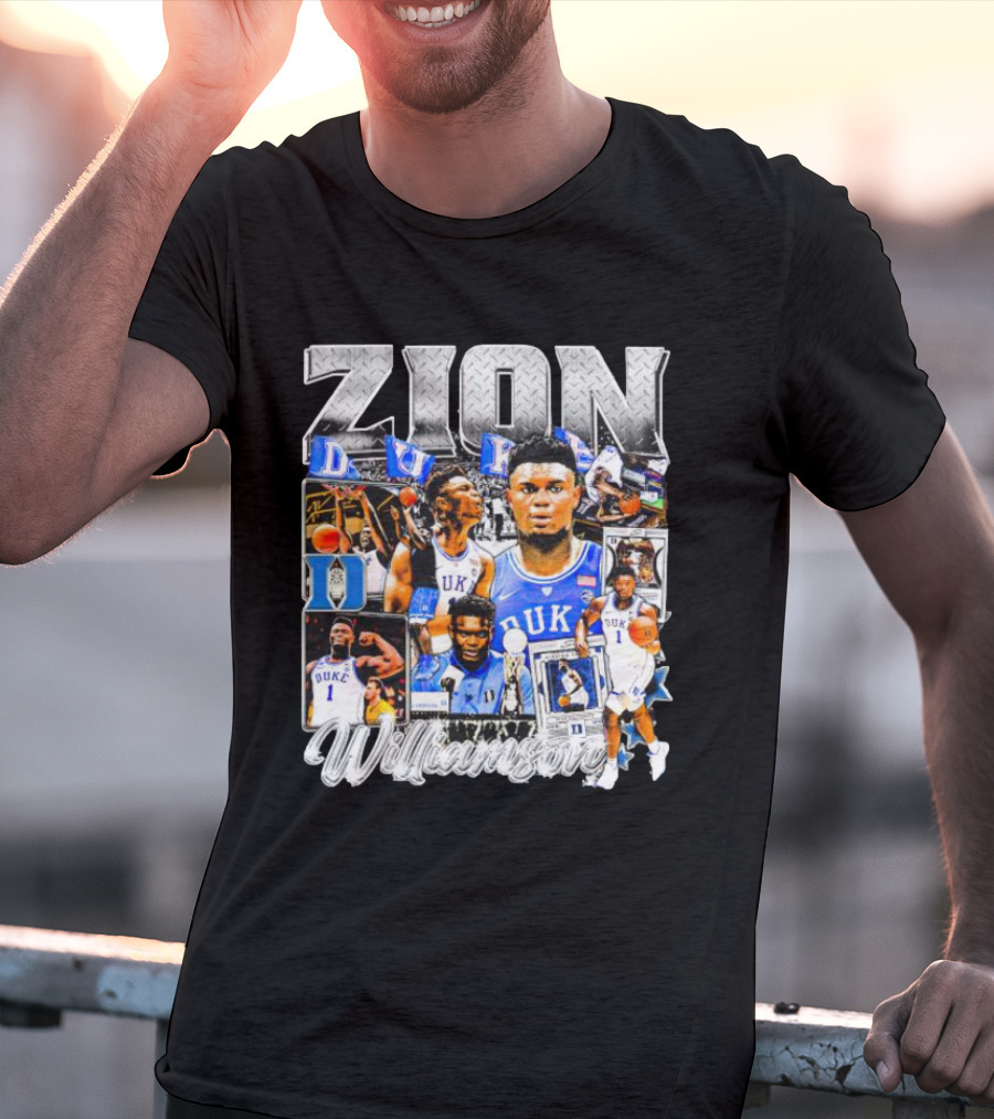 Zion Williamson Duke Blue Devils Collage Basketball Highlights T-Shirt